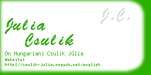 julia csulik business card